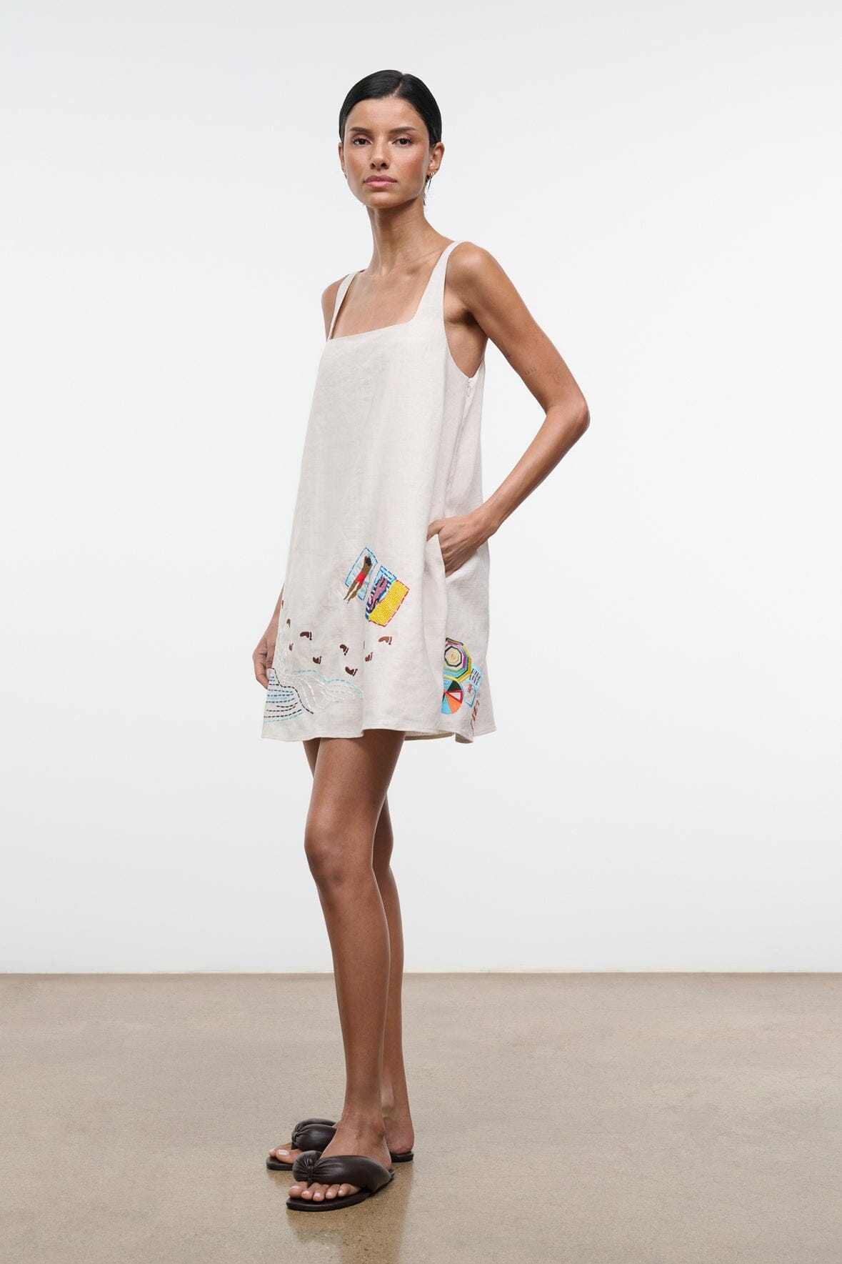Brio Linen Dress Natural | STAUD Recommended