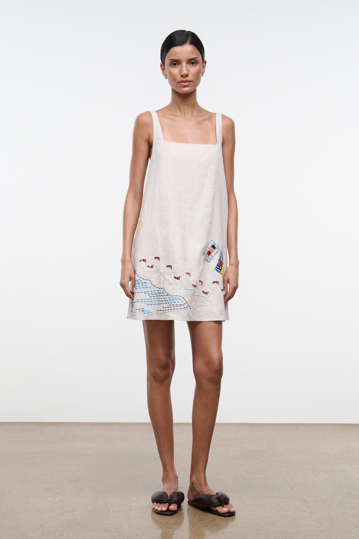 Brio Linen Dress Natural | STAUD Recommended