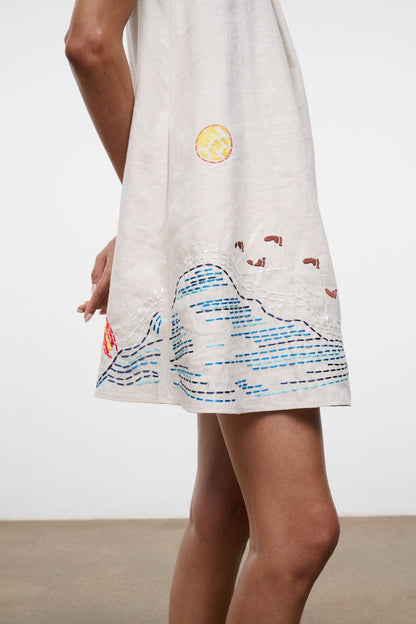 Brio Linen Dress Natural | STAUD Recommended
