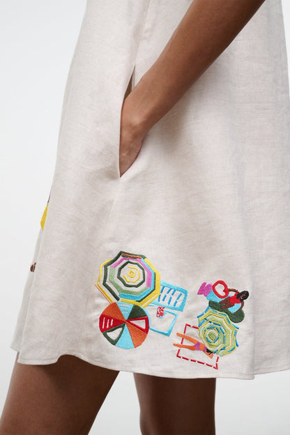 Brio Linen Dress Natural | STAUD Recommended