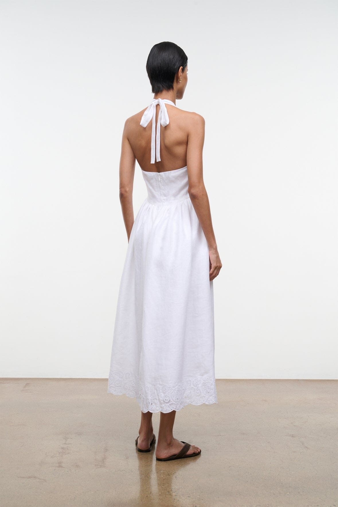 Grazia Linen Dress White | STAUD Discount