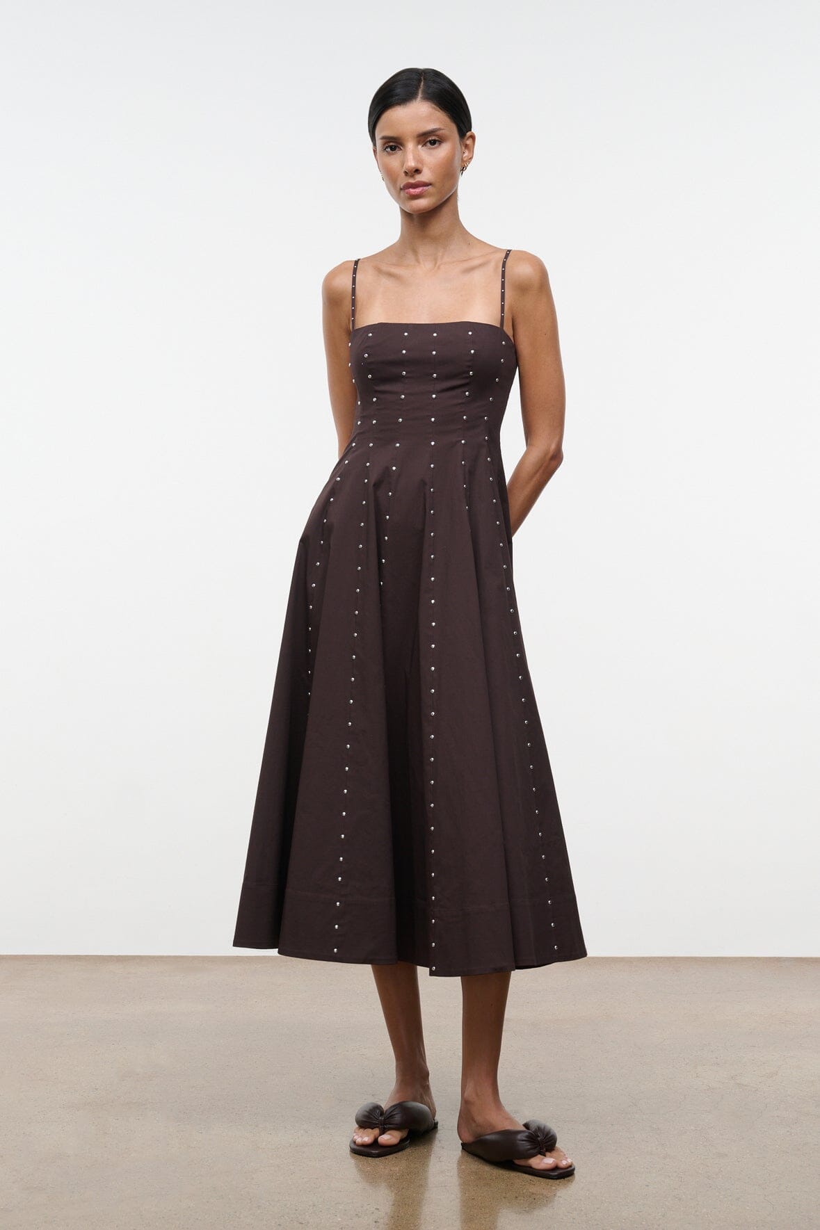 Wylie Dress Earth Studs | STAUD Classic