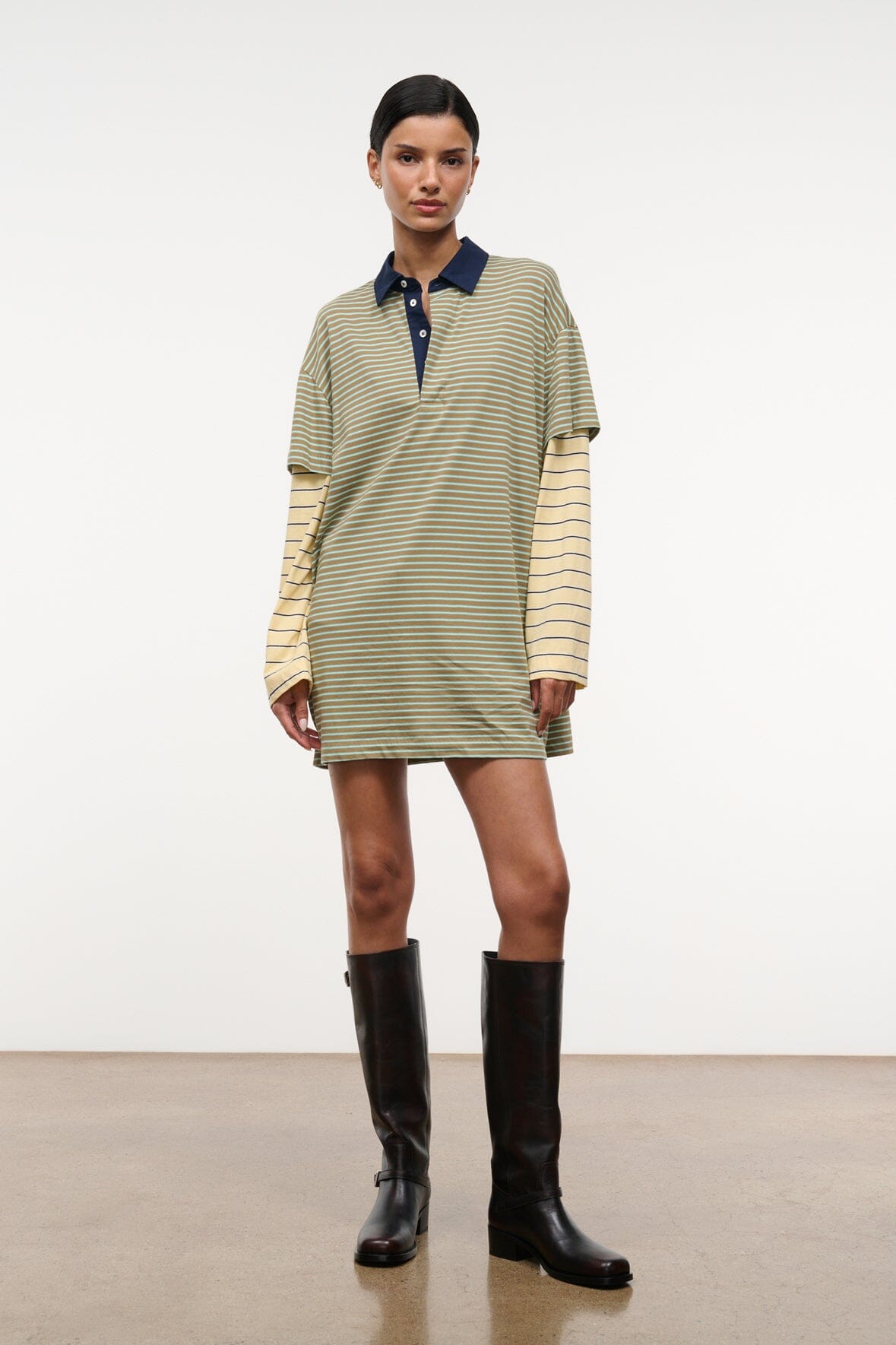 Ivar Dress Porto Stripe Multi | STAUD Exclusive