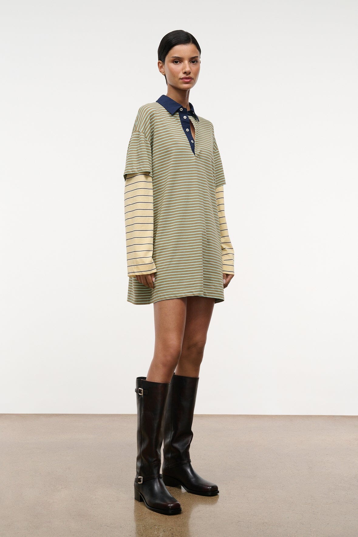 Ivar Dress Porto Stripe Multi | STAUD Exclusive