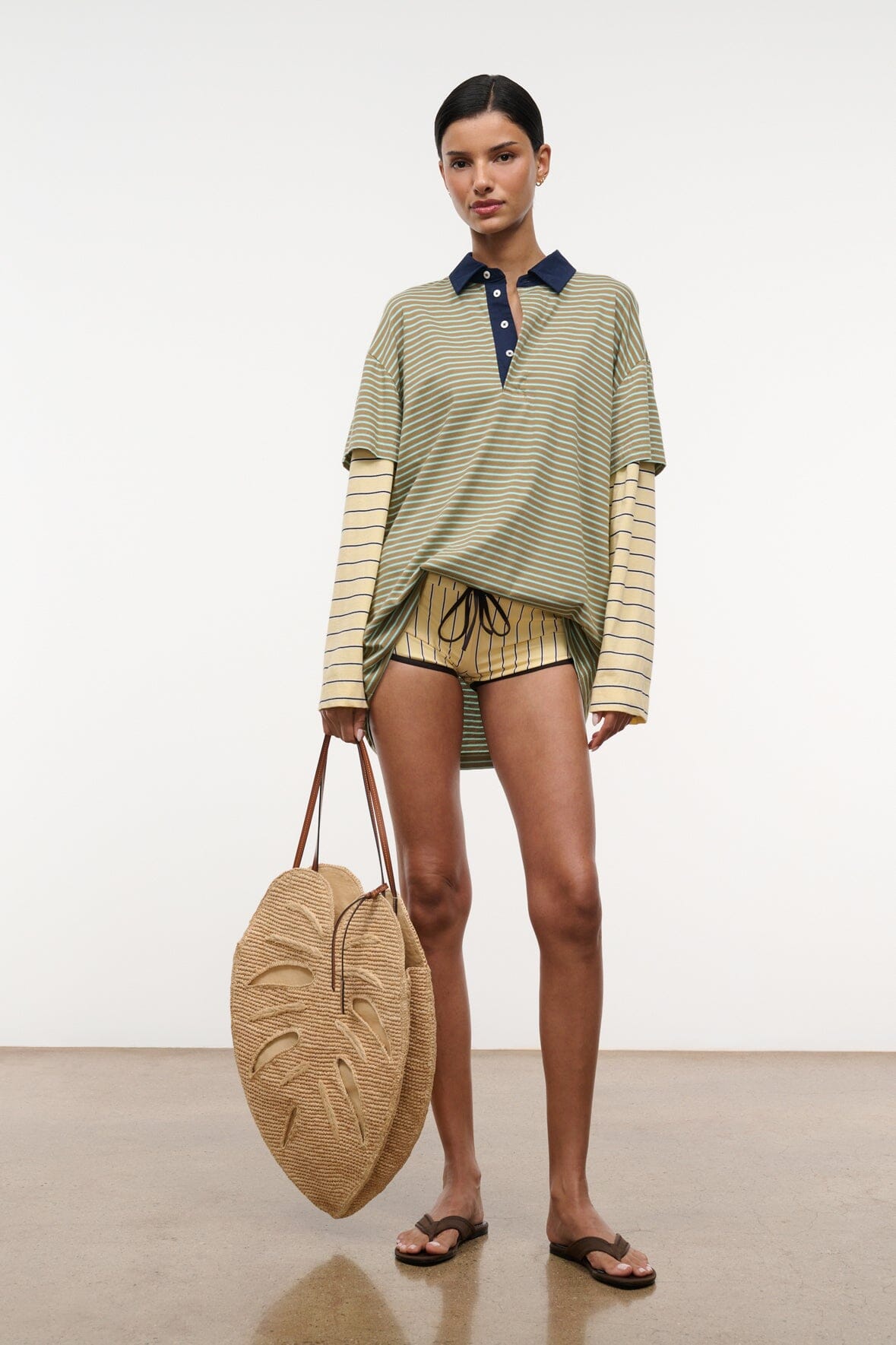 Ivar Dress Porto Stripe Multi | STAUD Exclusive