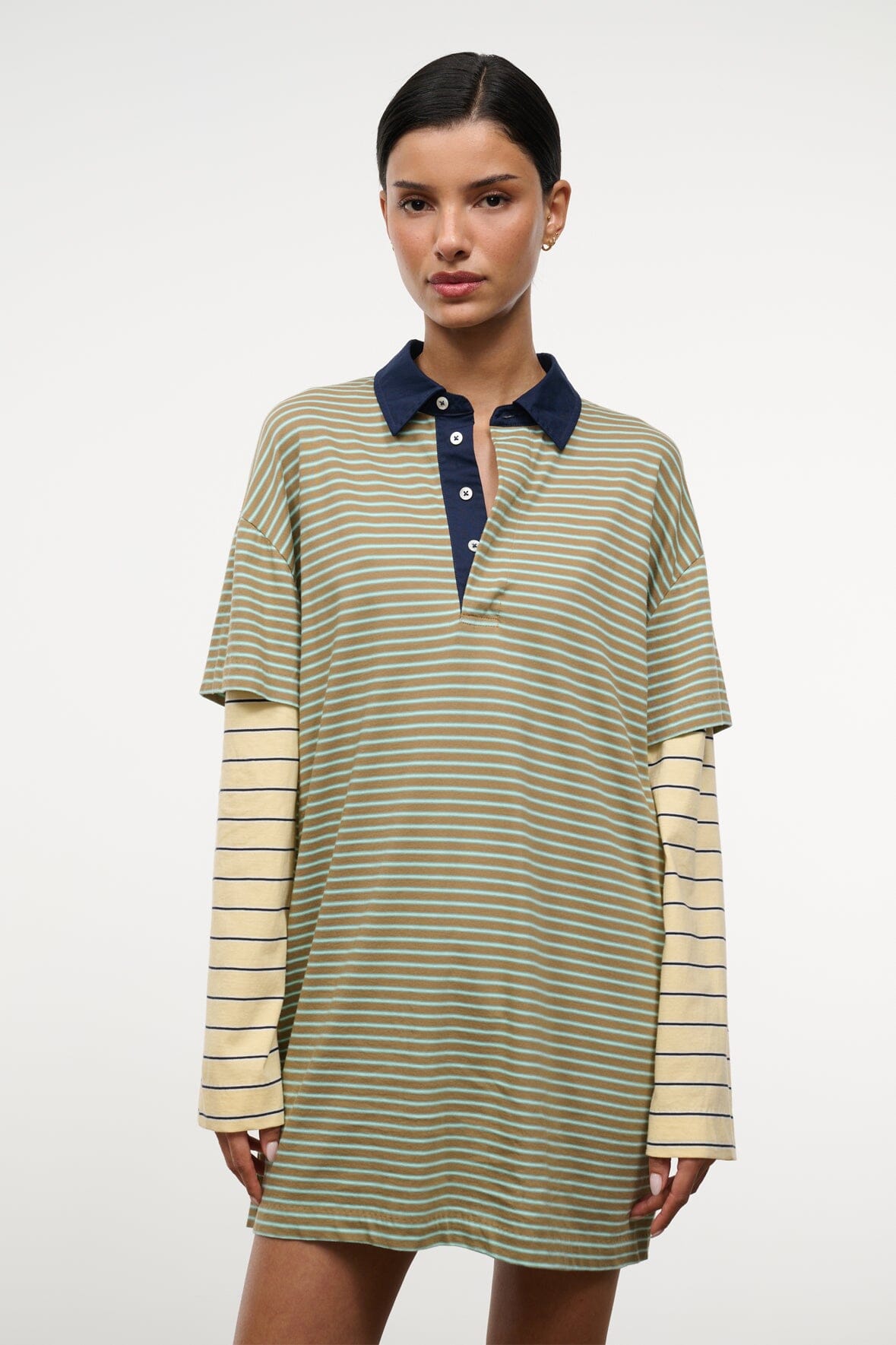 Ivar Dress Porto Stripe Multi | STAUD Exclusive