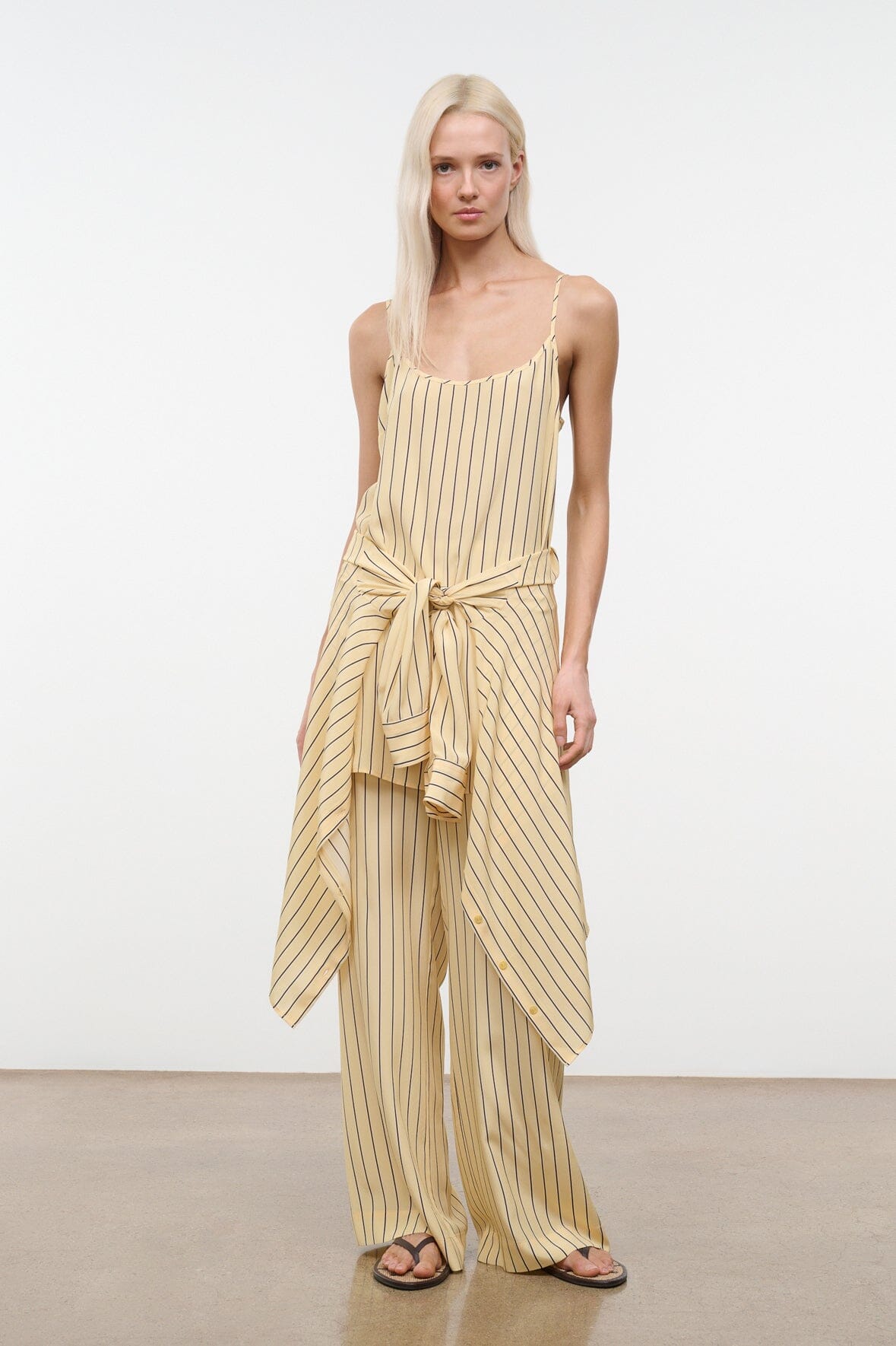 Irena Silk Dress Monday Stripe | STAUD Discount