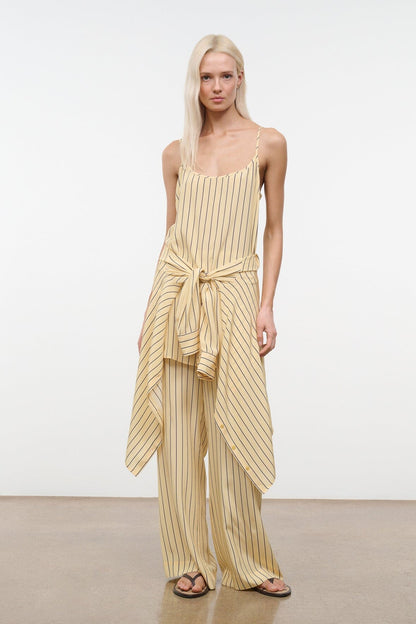 Irena Silk Dress Monday Stripe | STAUD Discount