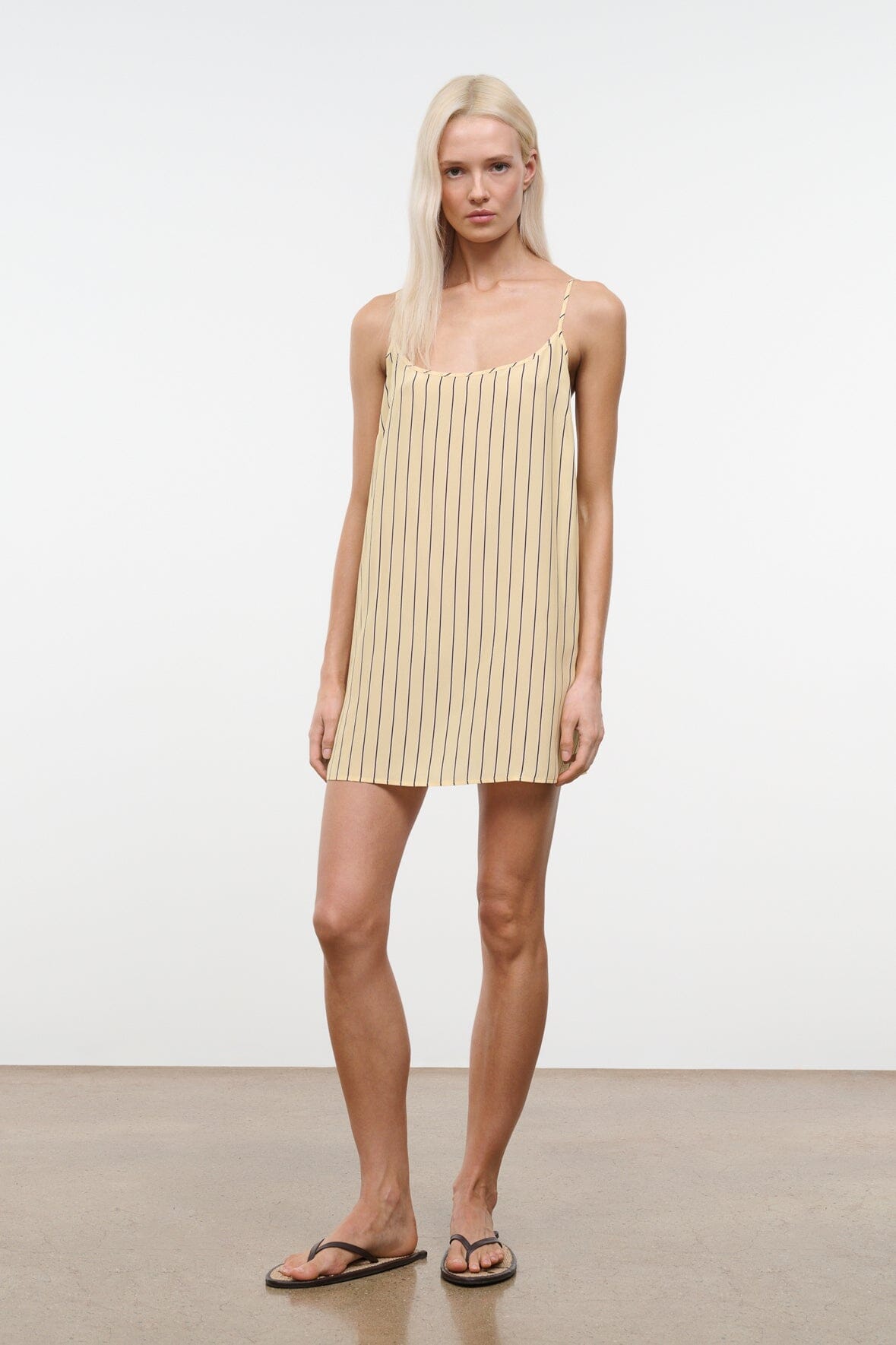 Irena Silk Dress Monday Stripe | STAUD Discount