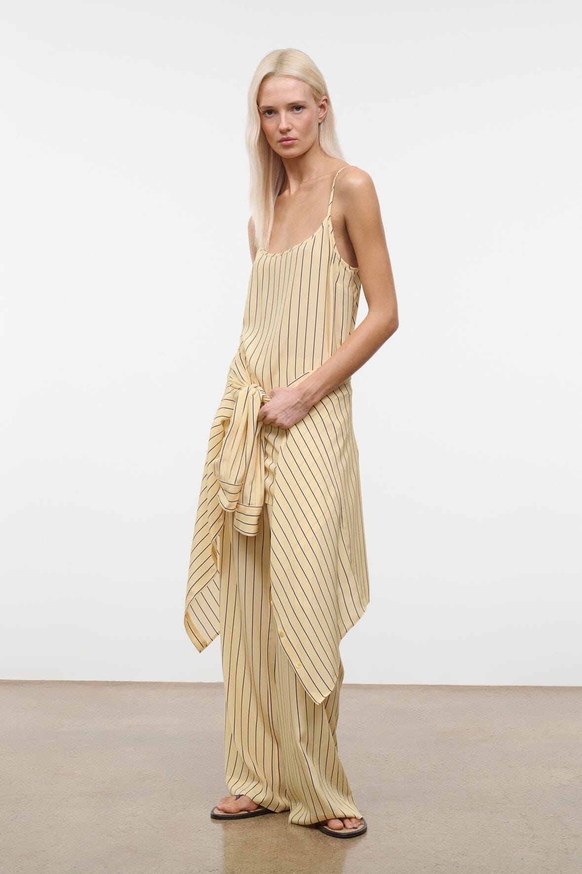 Irena Silk Dress Monday Stripe | STAUD Discount