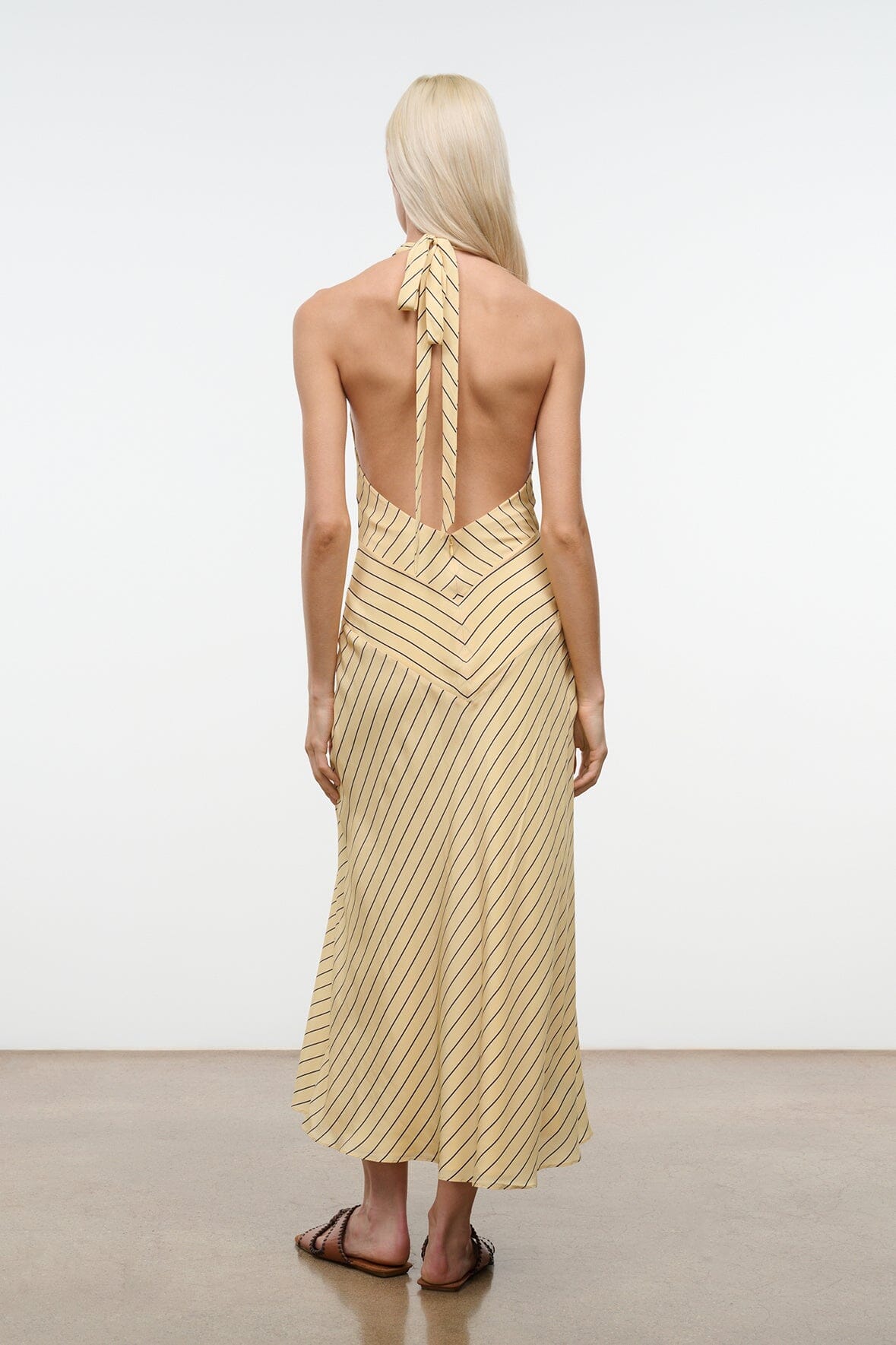 Louise Silk Dress Monday Stripe | STAUD Discount