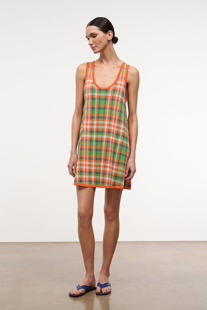 Piazza Dress Villa Plaid | STAUD Classic