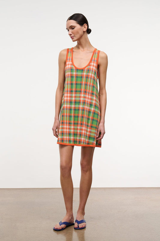 Piazza Dress Villa Plaid | STAUD Classic