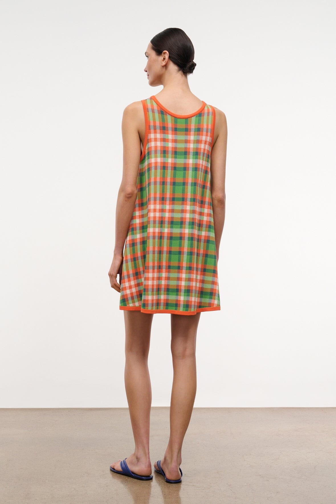 Piazza Dress Villa Plaid | STAUD Classic