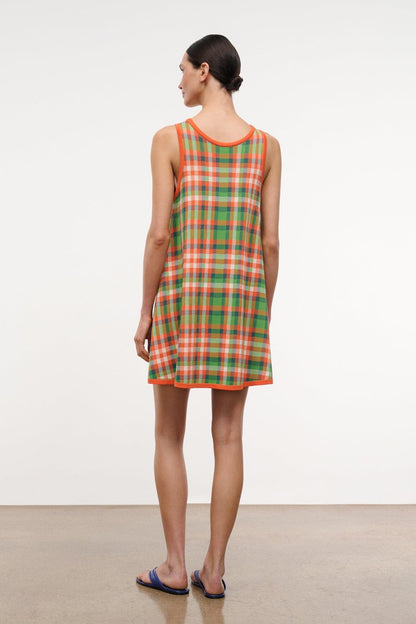 Piazza Dress Villa Plaid | STAUD Classic