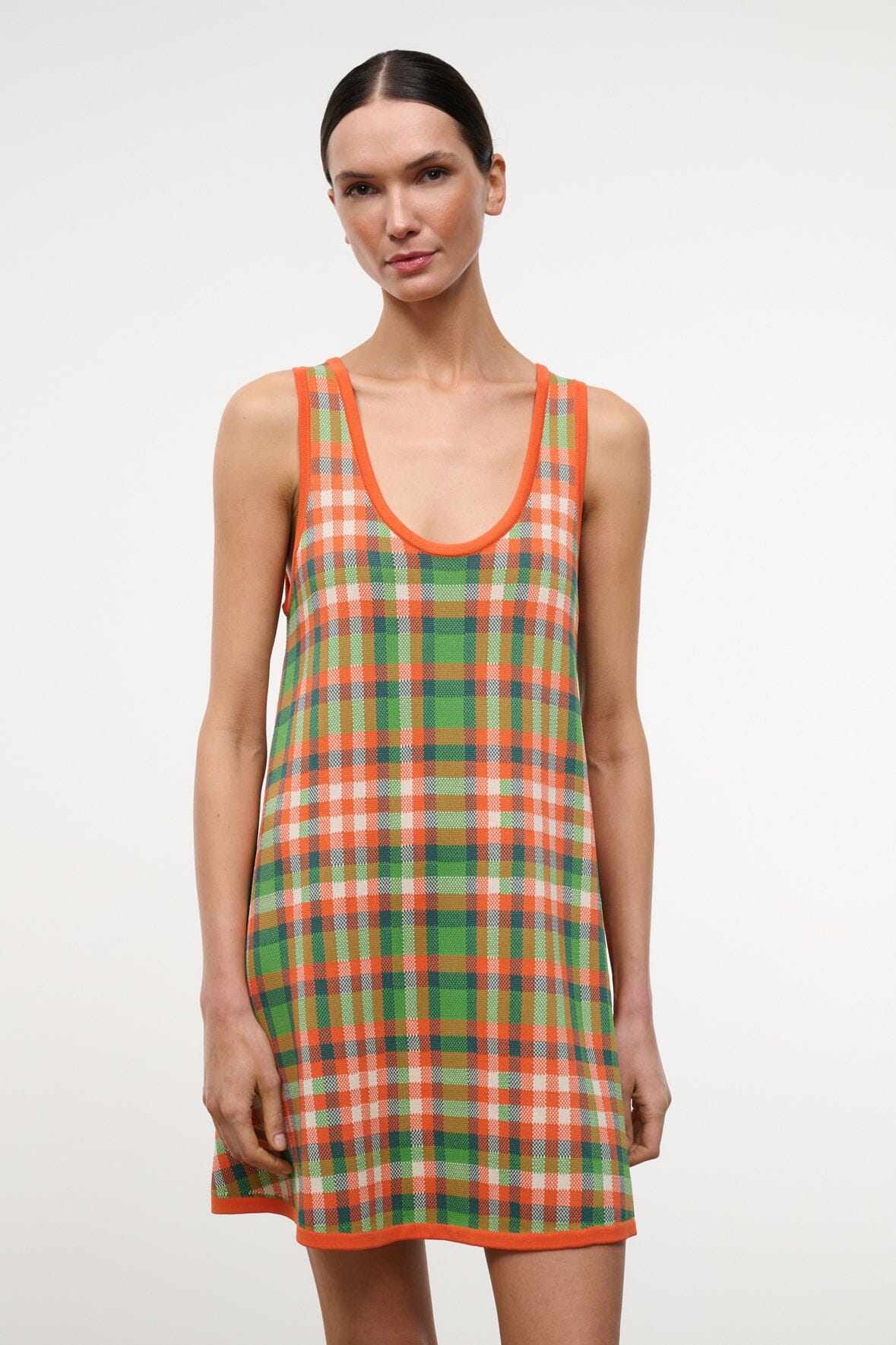 Piazza Dress Villa Plaid | STAUD Classic