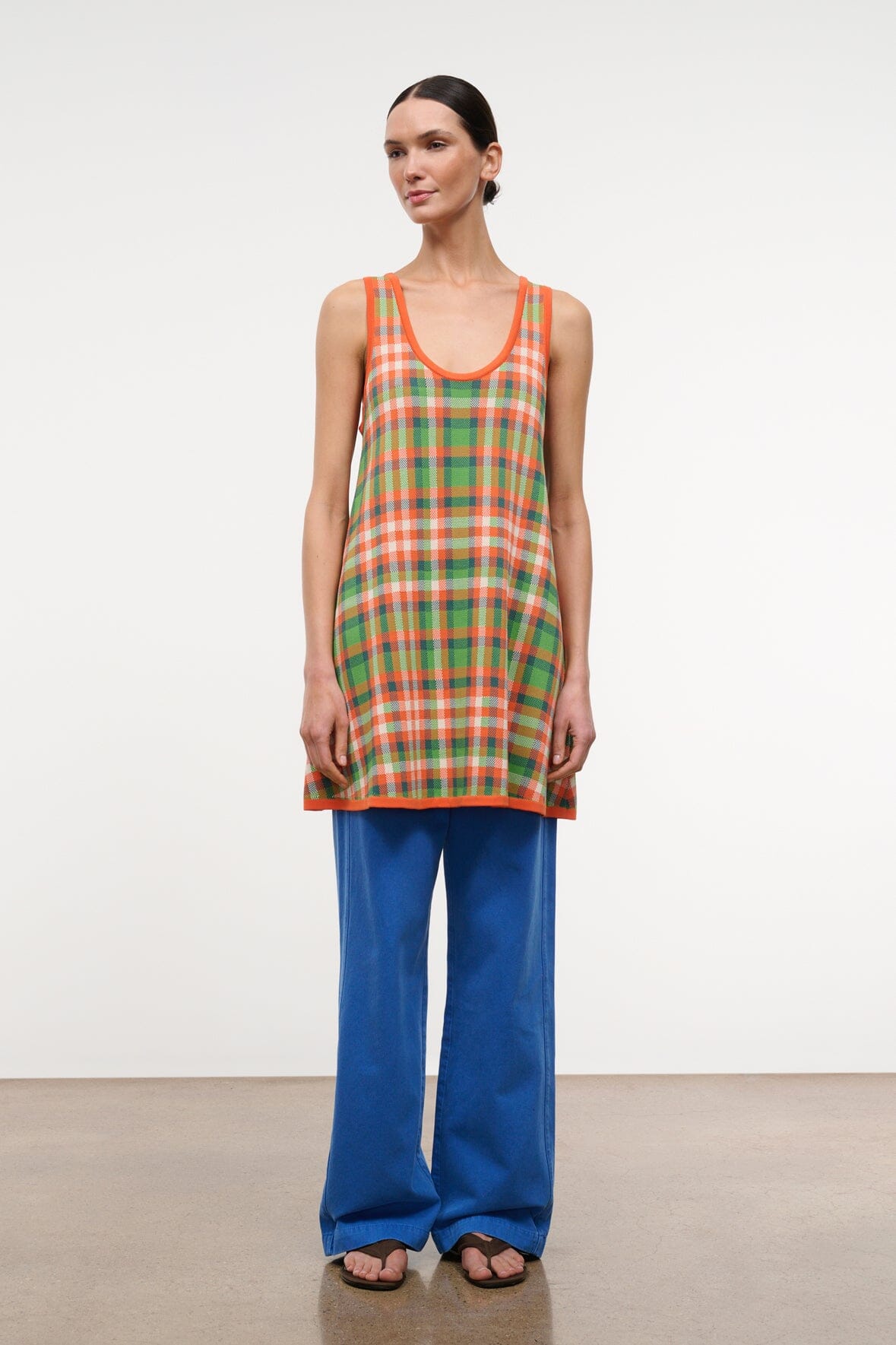 Piazza Dress Villa Plaid | STAUD Classic