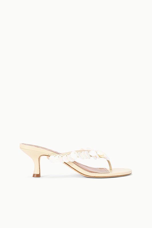 Freja Cream Leather Kitten Heel Sandals - Staud | STAUD Best Price