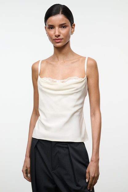 Evangeline Silk Top Ivory | STAUD Discount