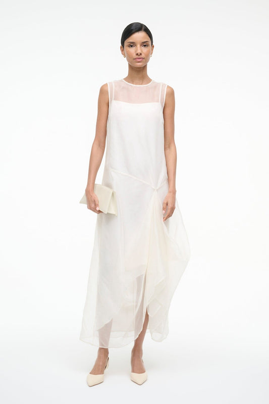 Viola Dress Ivory | STAUD Featured