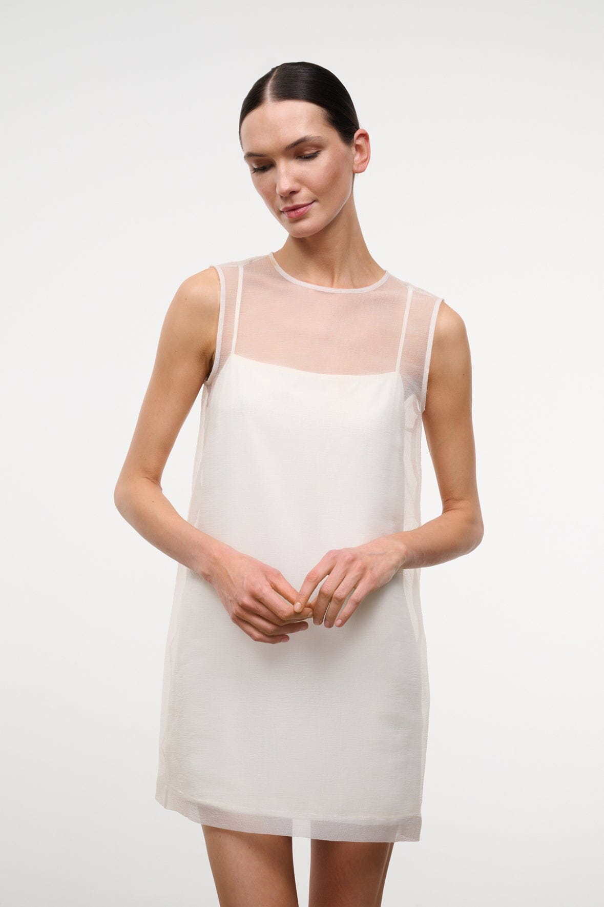 Brea Dress Ivory | STAUD Essential