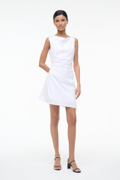 Callie Mini Dress White | STAUD Signature