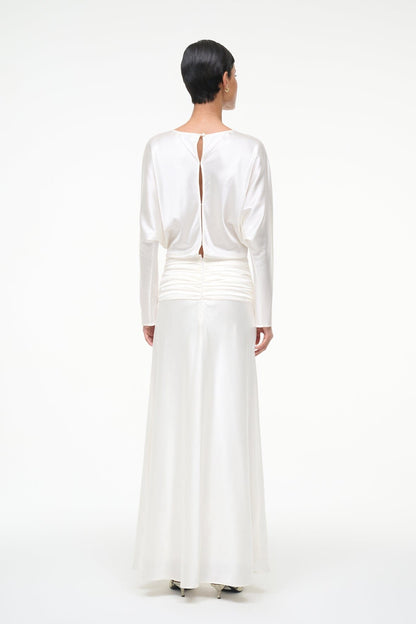 Freda Silk Dress Ivory | STAUD Signature