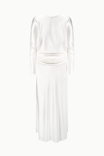 Freda Silk Dress Ivory | STAUD Signature