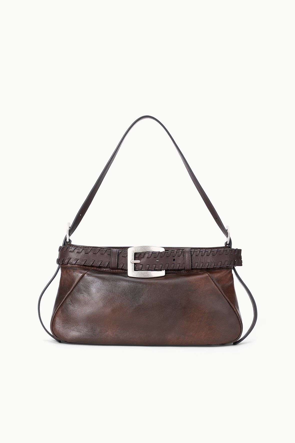 Brooklyn Shoulder Bag Espresso Distressed | STAUD Best Seller
