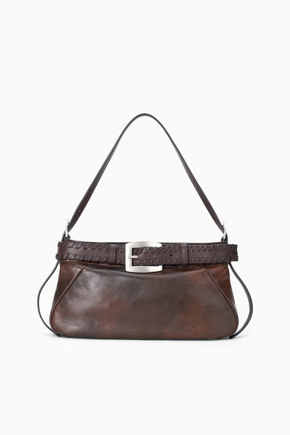 Brooklyn Shoulder Bag Espresso Distressed | STAUD Best Seller