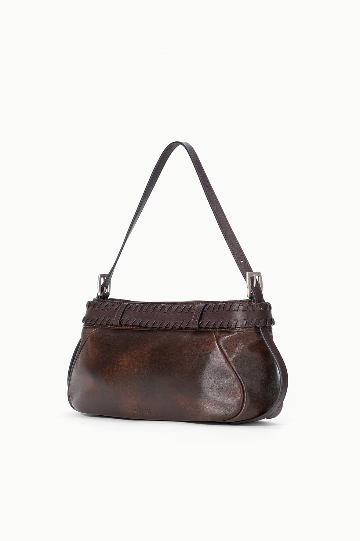 Brooklyn Shoulder Bag Espresso Distressed | STAUD Best Seller