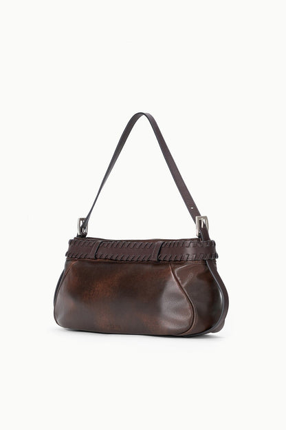 Brooklyn Shoulder Bag Espresso Distressed | STAUD Best Seller
