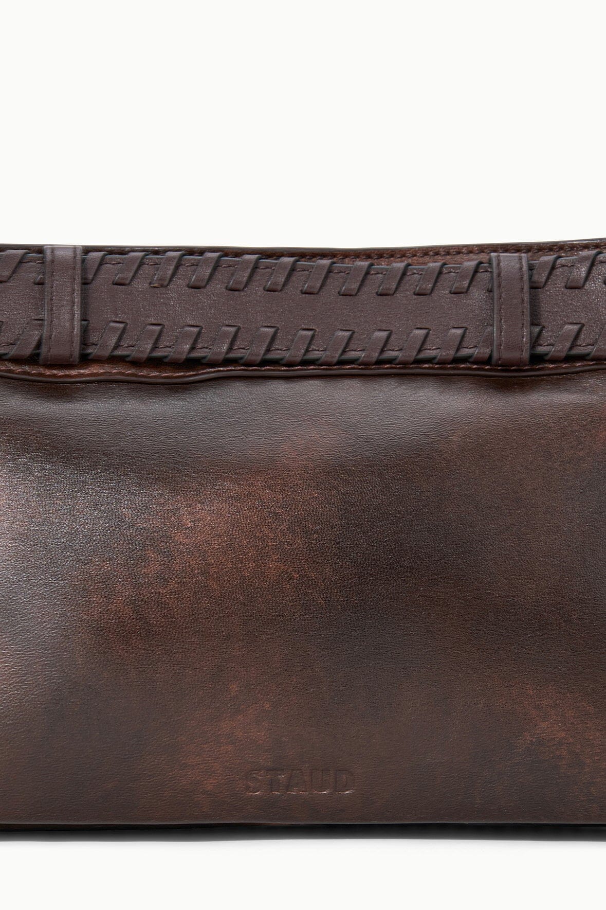 Brooklyn Shoulder Bag Espresso Distressed | STAUD Best Seller