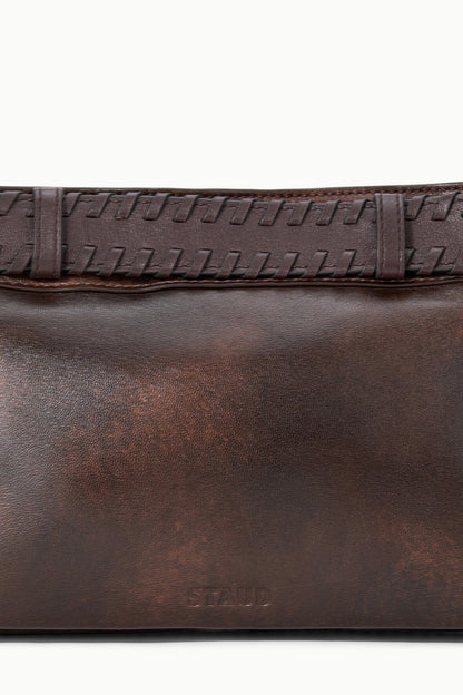 Brooklyn Shoulder Bag Espresso Distressed | STAUD Best Seller