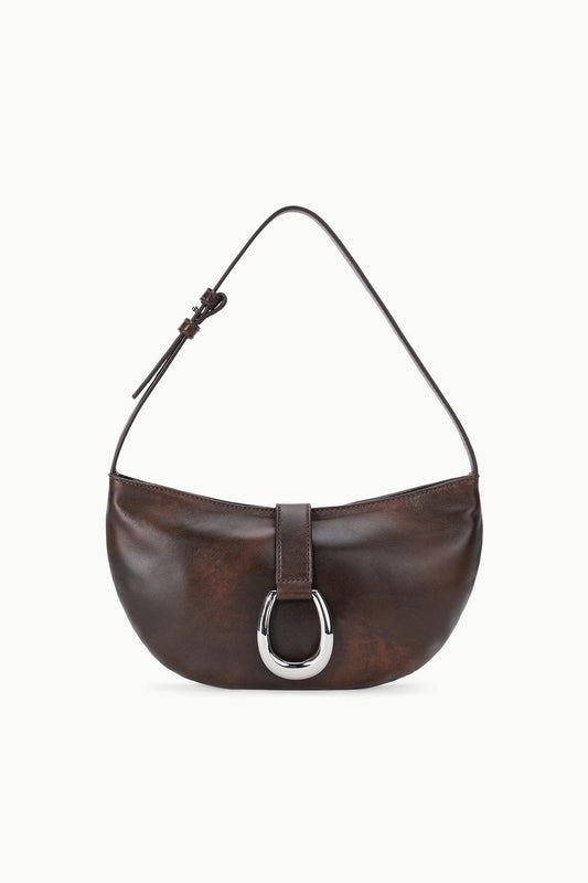 Harlow Crescent Shoulder Bag Espresso Distressed | STAUD Top Pick
