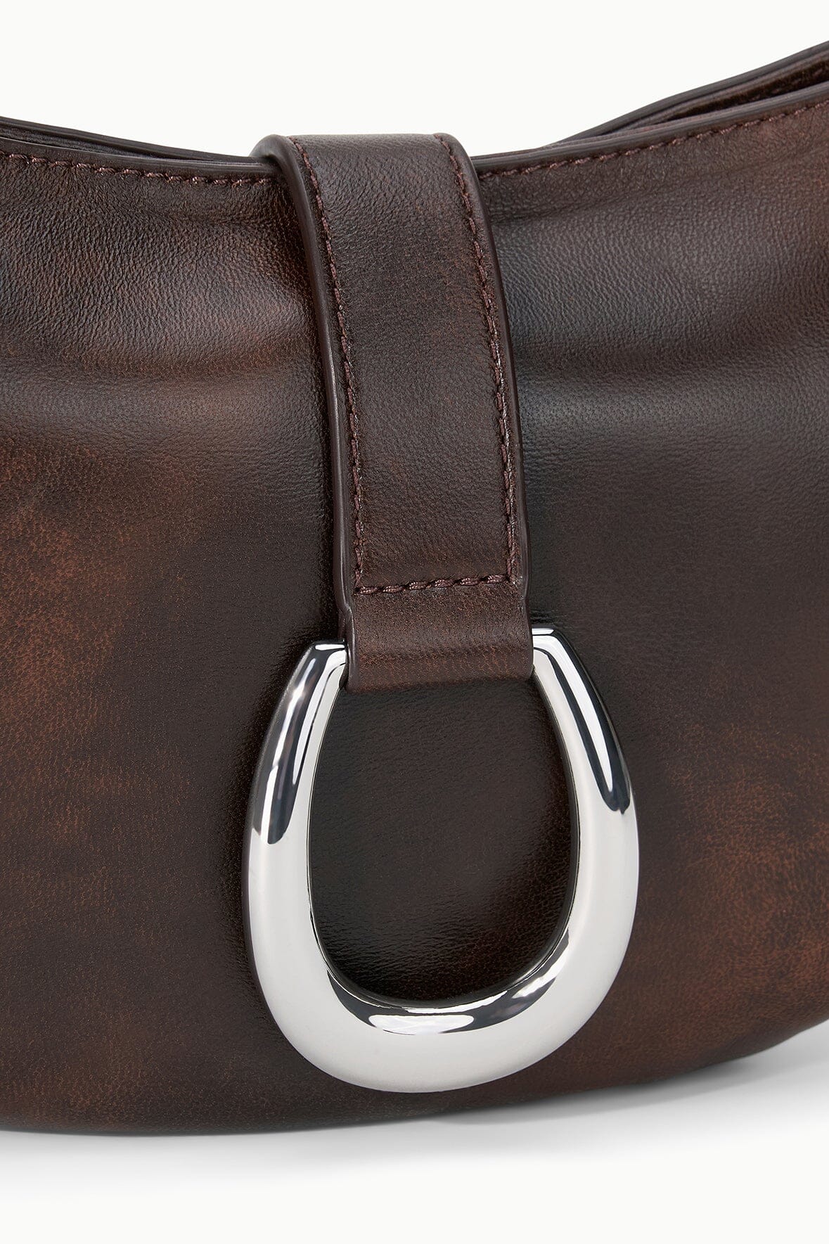 Harlow Crescent Shoulder Bag Espresso Distressed | STAUD Top Pick