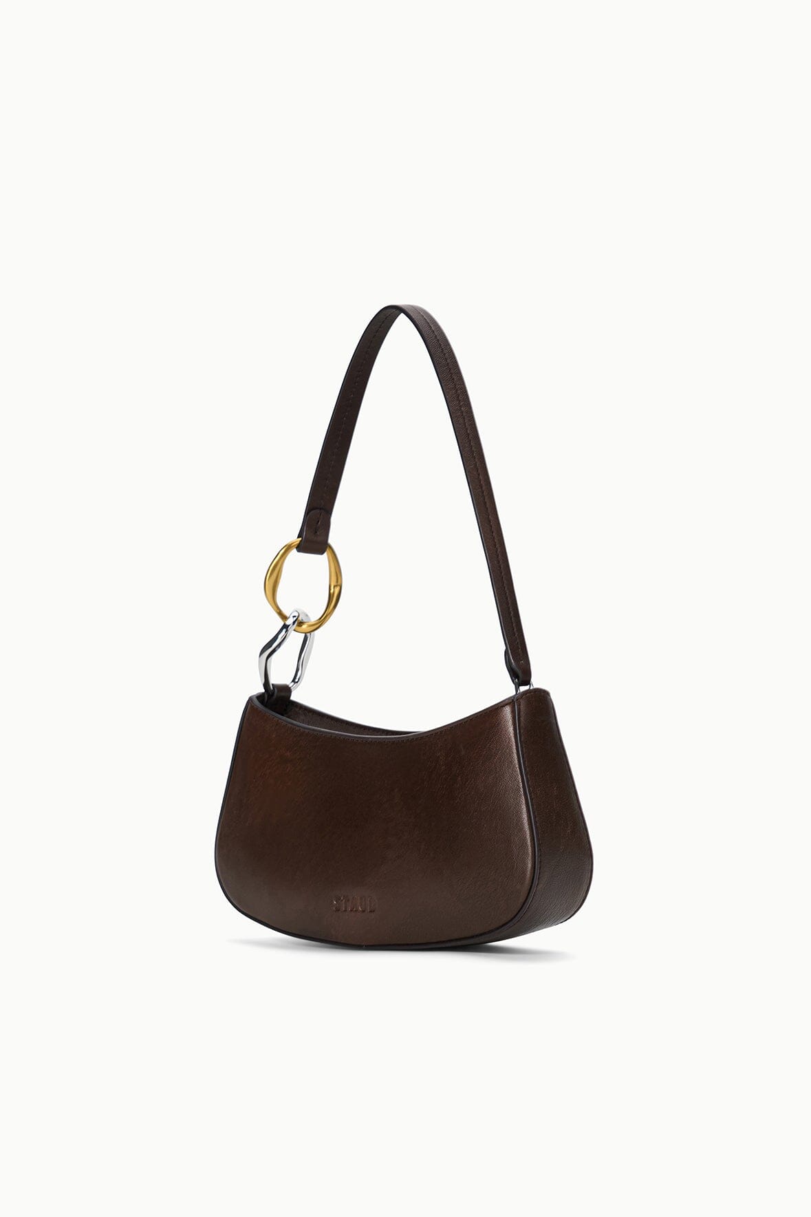 Ollie Bag Espresso Leather Metallic Shoulder Bag - Staud | STAUD Best Seller