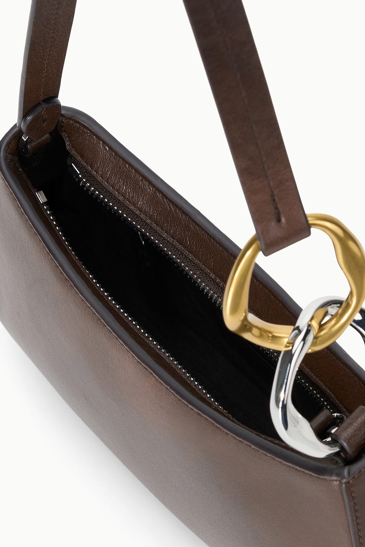 Ollie Bag Espresso Leather Metallic Shoulder Bag - Staud | STAUD Best Seller