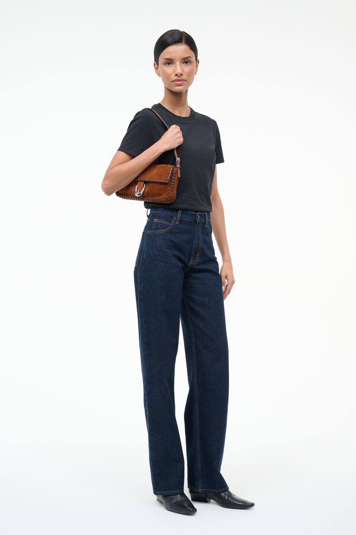 Harlow Bag Tabac Suede Espresso | STAUD Quality