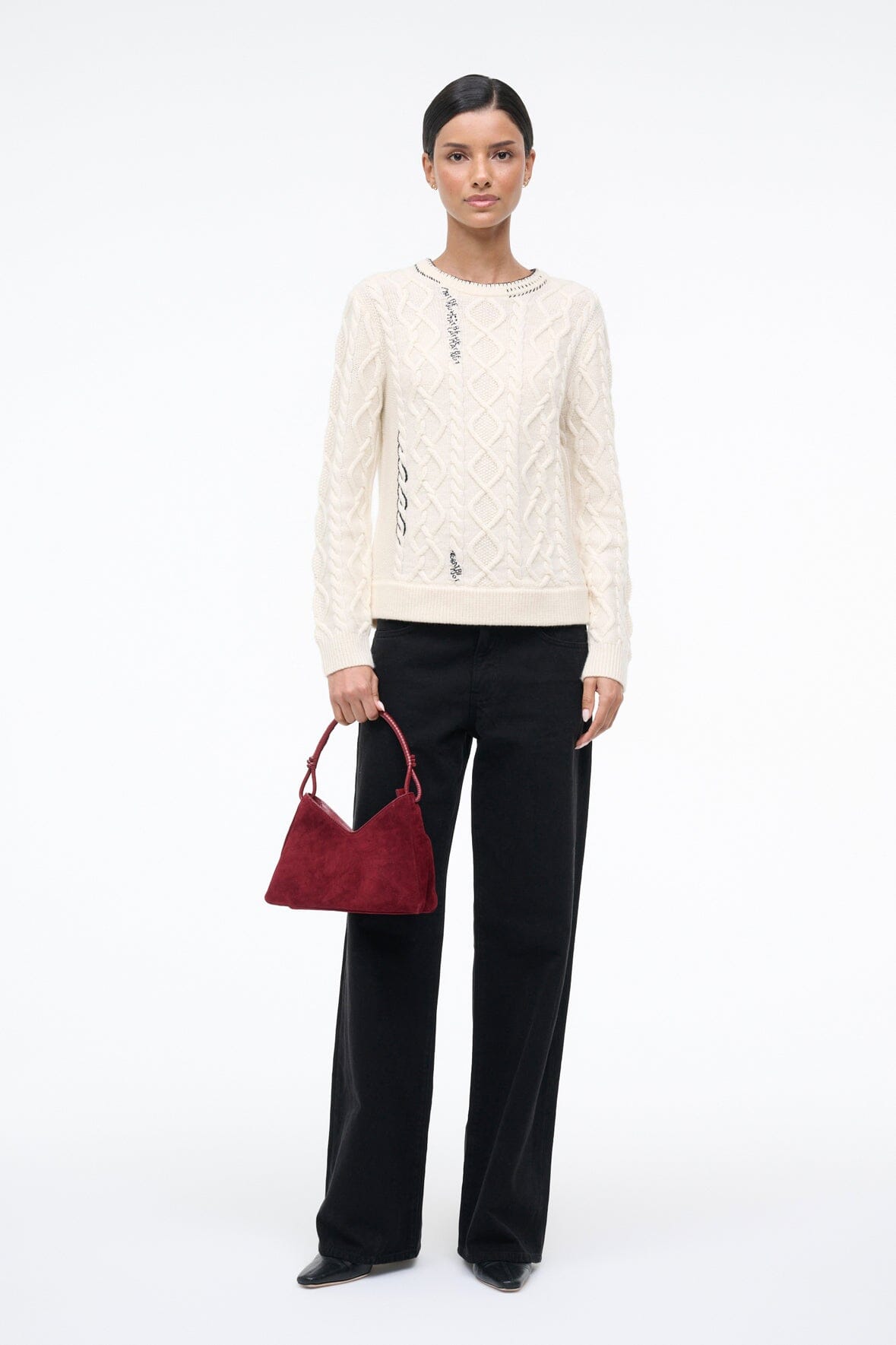 Valerie Shoulder Bag Pinot Suede | STAUD Classic
