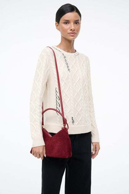 Valerie Shoulder Bag Pinot Suede | STAUD Classic