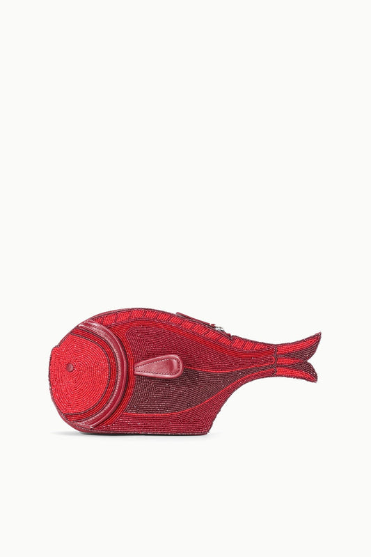 Pesce Beaded Clutch Red Multi | STAUD Top Pick