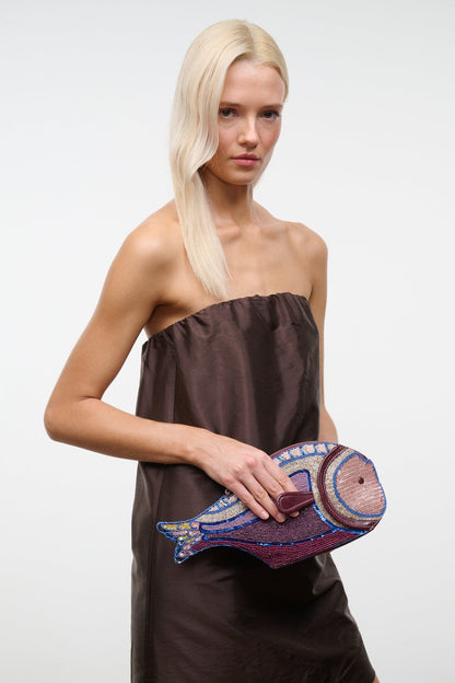 Pesce Beaded Clutch Ultraviolet | STAUD Popular
