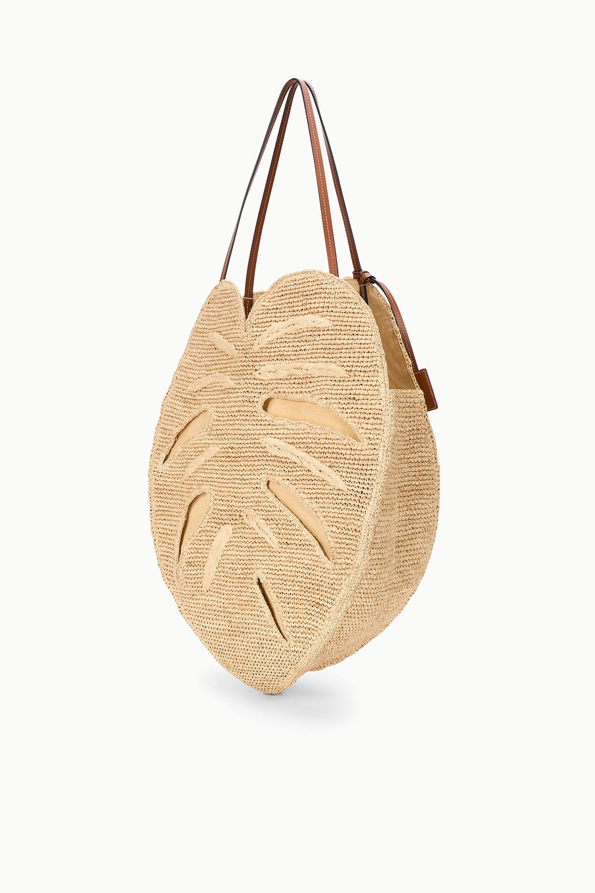 Large Palm Raffia Bag Natural | STAUD Essential