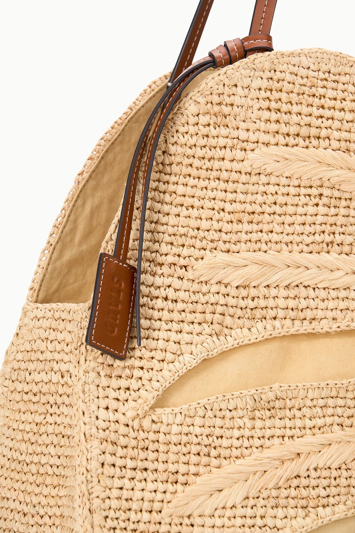 Large Palm Raffia Bag Natural | STAUD Essential