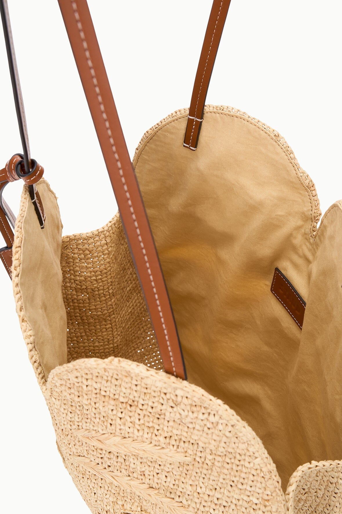 Large Palm Raffia Bag Natural | STAUD Essential