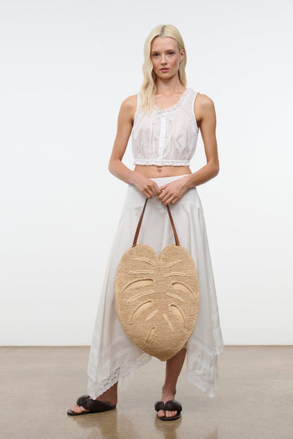 Large Palm Raffia Bag Natural | STAUD Essential