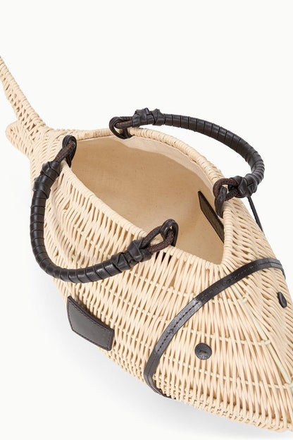 Cleo Fish Bag - Natural Wicker Fish Handbag - Staud | STAUD Featured