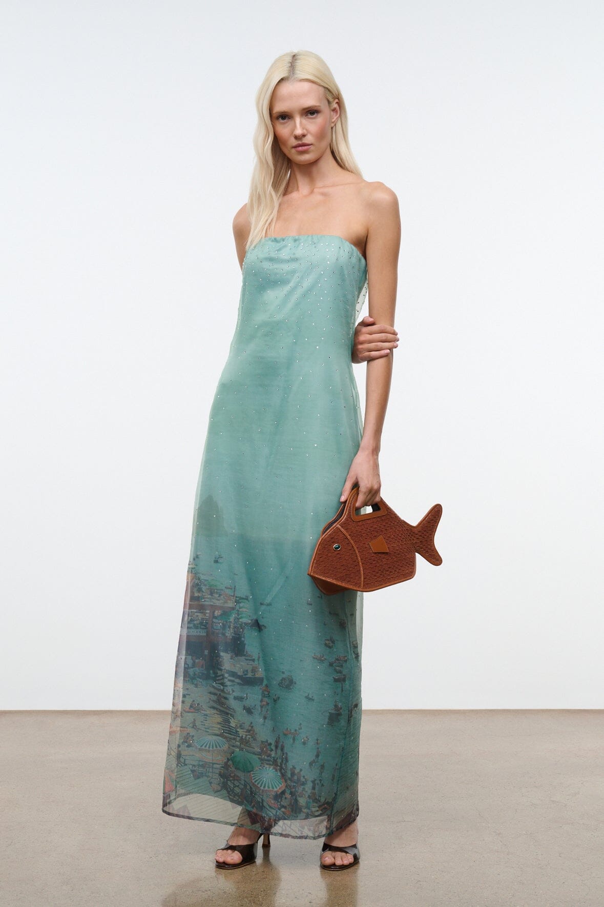 Cleo Fish Bag In Tabac - Unique Woven Suede Design | STAUD Great Value