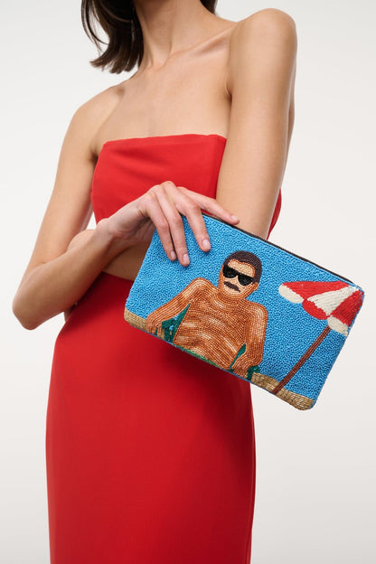Tommy Beaded Large Pouch Sundaze | STAUD Classic